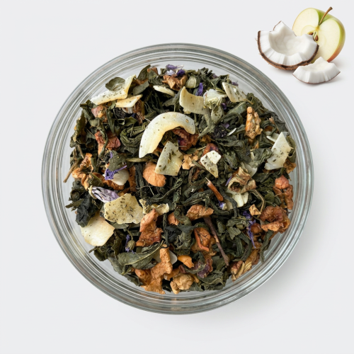 Fioletowy Makaronik — herbata zielona aromatyzowana
