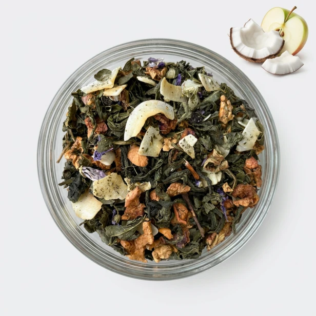Fioletowy Makaronik — herbata zielona aromatyzowana